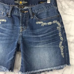 Lucky Brand Abbey Shorts with Embroidery